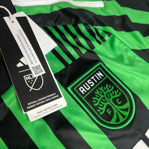 Adidas Austin FC 2023 Home Jersey HI8355 Men’s M Slim Fit Green Black MLS NWT - Picture 6 of 8